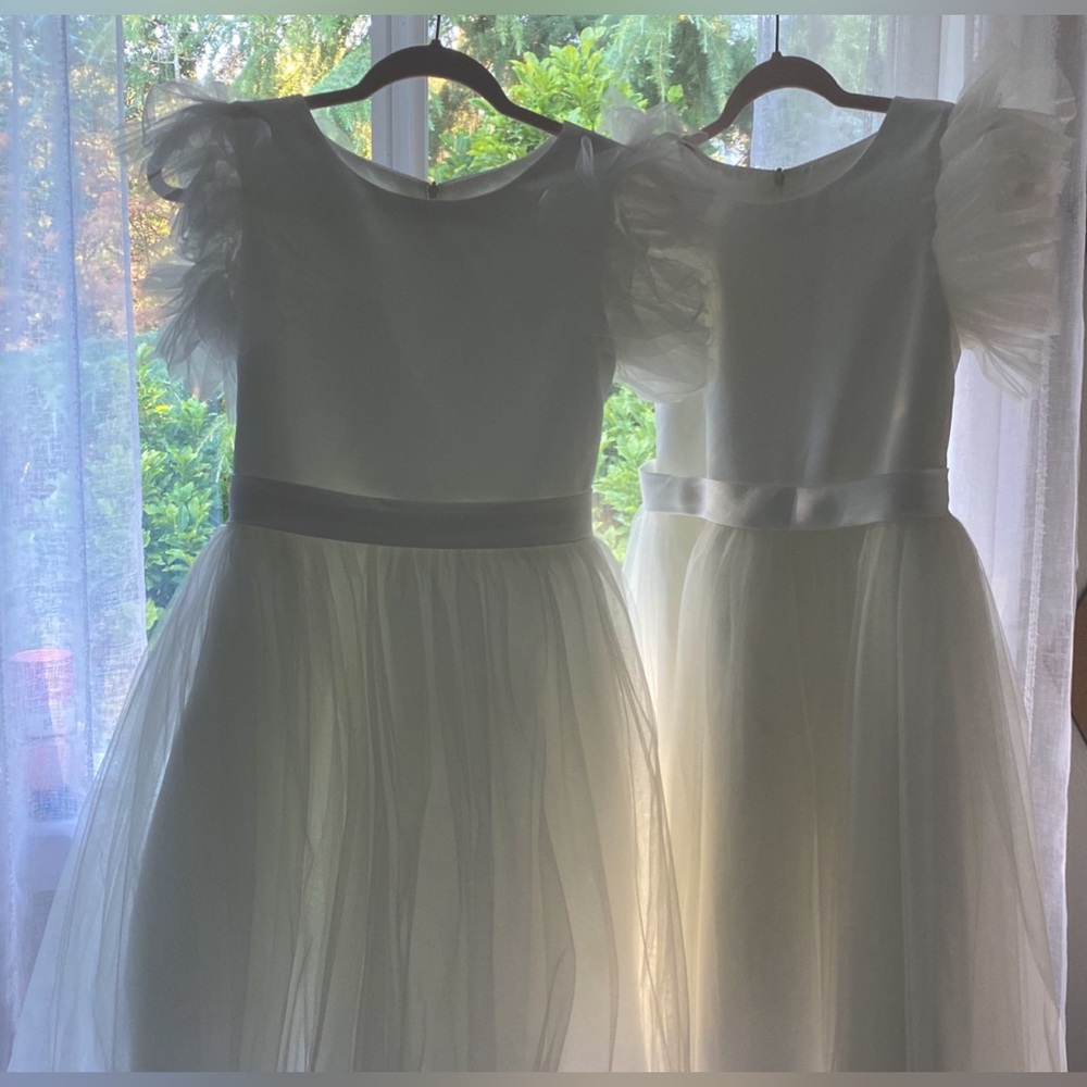 Girls White Tule Dress • 11-12 years old • Great for all Celebrations!